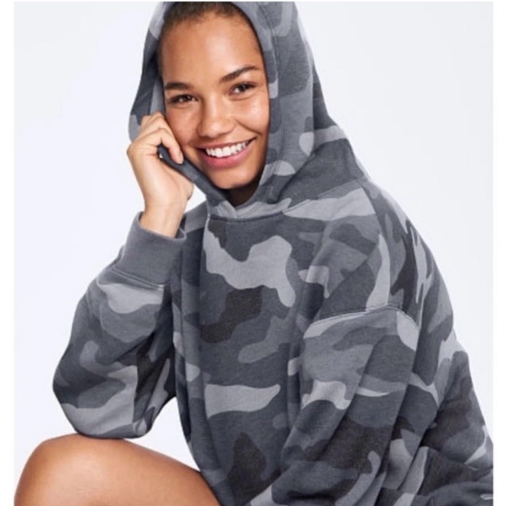 Victoria’s Secret Pink Grey  Camouflage Hoodie XL